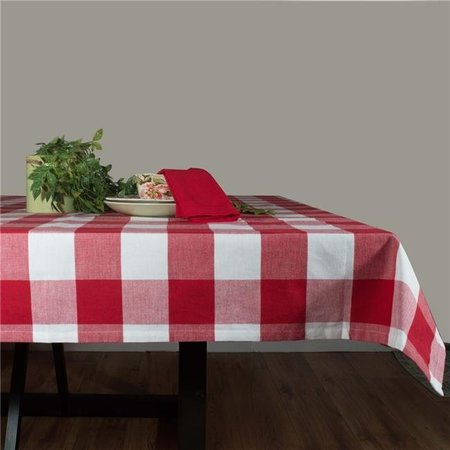 DUNROVEN HOUSE Dunroven House RK819-BR 54 in. Farmhouse Check Square Tablecloth; Bright Red & White RK819-BR